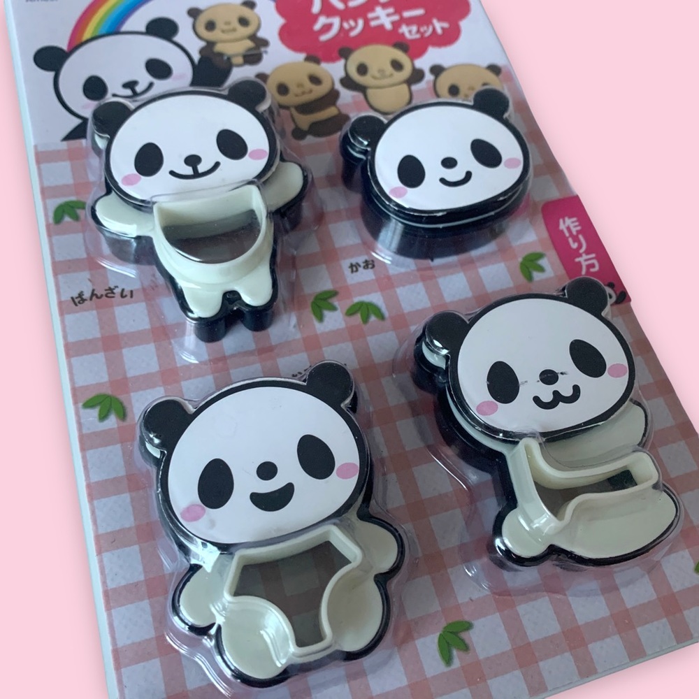 Panda Cookie Cutters Stencils Set of 4 (12 pcs.) - Baking Cooking Home Kitchen